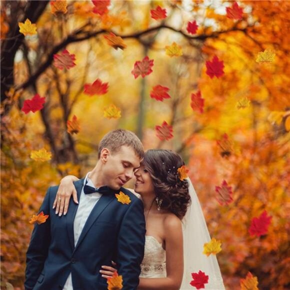 1100PCS Fall Artificial Maple Leaves Thanksgiving Autumn Leaf Wedding Party - Picture 6 of 7